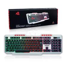 Teclado Gamer Multimídia Knup multicolorido ergonômico 107 teclas macias retroiluminação Teclado Gamer Multimídia Knup multicolorido ergonômico 107 teclas macias retroiluminação