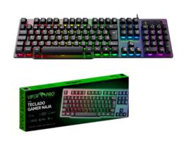 Teclado Gamer Naja Viper Pro Gamer Semi Mecânico Preto Rgb