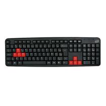 Teclado Gamer Newlink TC308 USB Brasil Preto e Vermelho