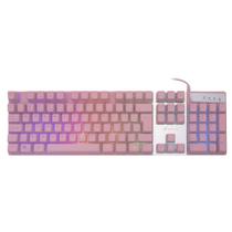 Teclado Gamer Oex Game Prismatic, Led, Abnt2, Rosa - Tc205