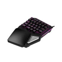 Teclado Gamer One Hand Drugi Semi Mecânico Luz de Led Warrior Preto - TC238 Multilaser