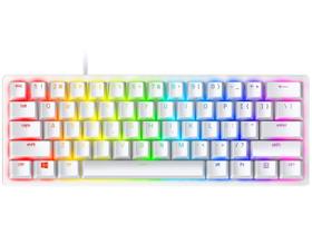 Teclado Gamer Óptico Razer Huntsman Mini, RGB, Switch Vermelho Linear, Formato 60%, Cabo USB-C Destacável, US, Alumínio Mercury Branco - RZ03-03390400