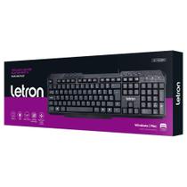 Teclado Gamer Player Preto Membrana Tecla Multimidia Ergonômico Letron
