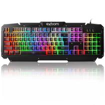 Teclado Gamer Qwerty Português Brasil LED RGB BK-G200 Exbom