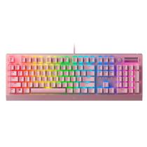 Teclado Gamer Razer Mecânico BlackWidow V3, Chroma, Razer Switch Green, US, Quartz Pink Rosa