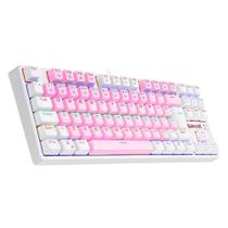Teclado Gamer Redragon Daksa Branco E Rosa Switch ul Tkl