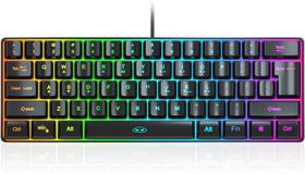 Teclado Gamer RGB 60%, 61 teclas, compacto, MageGee TS91 à prova d'água (Preto)