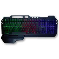 Teclado Gamer RGB LED Colorido USB + 01 Apoio para pulso Resistente à água - LEHMOX