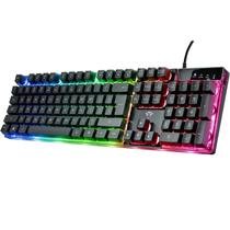 Teclado Gamer RGB Rainbow com Iluminação com 12 Funções Teclas Multimídia Trust GXT 835 Azor