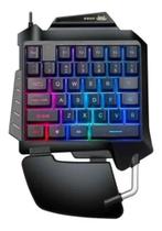 Teclado Gamer RGB Single Hand ( Uma Mão ) KP- TM006 Usb Antigosthing com Led