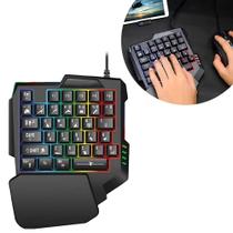 Teclado Gamer Rgb Uma Mão Semi Mecânico Jogos Usb F102