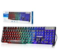 Teclado Gamer Semi mecanico exbom BK-151C com led RGB