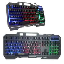 Teclado gamer semi mecanico iluminado M-888 com base metal