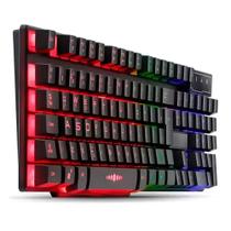 teclado Gamer Semi Mecanico Knup Led Rgb 12 Cores Rainbow Anti Ghosting