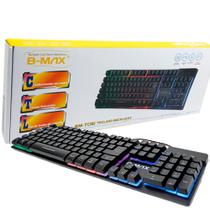 teclado gamer semi mecanico led luminoso B-MAX USB feito especialmente para gamers