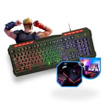 Teclado Gamer Semi mecânico Led Rgb Usb VIDEO-GAME Iluminado Notebook