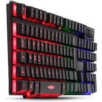 Teclado Gamer Semi Mecânico Multimídia Led Rgb Antighosting Usb para Pc