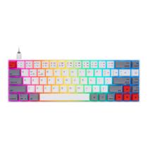 Teclado gamer skyloong gk68 qmkvia led usb hot swap switch silver preto