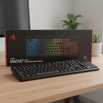 Teclado Gamer Slim Semi Mecânico Led rgb Abnt2 Usb Computado Preto Português Brasil silencioso tecla tipo chocolate, para pc notebook