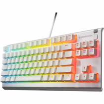 Teclado Gamer Steelseries Apex 3 TKL Membrana Qwerty US Branco Com Fio