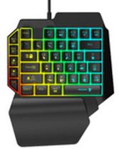 Teclado Gamer Uma Mão Rainbow Lighting Apoio De Punho