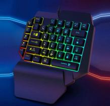 Teclado Gamer Uma Mão Rgb Led Single Usb Notebook Pc