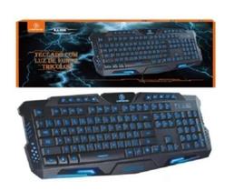 Teclado Gamer Usb Led 3 Cores Retroiluminado Pc Gamer - KAPBOM