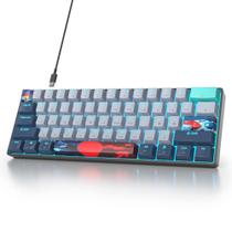 Teclado Gamer Ussixchare 60% 61 Teclas Mecânico com Fio Vermelho