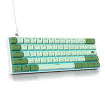 Teclado Gamer Ussixchare 60% Matcha Verde 61 Teclas Switch Vermelho