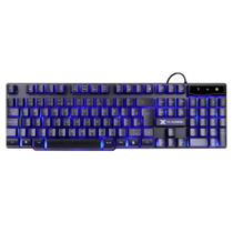 Teclado Gamer Vinik VX Hydra, LED Background Azul, 12 Teclas Multimídia, ABNT2, Preto GT700