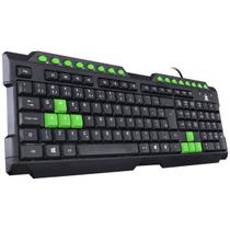 Teclado Gamer Vx Gaming Dragon V2 Abnt2 1.8m Preto Com Verde - Gt104