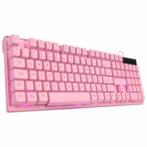 Teclado Gamer Vx Gaming Hydra Branco Abnt2 Multimídia Com Led Vermelho Sensacao Mecanica Usb 1.8m - Gth110bv