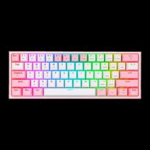 Teclado Gaming Redragon Fizz Pro. Rosa e Branco. Retroiluminado RGB