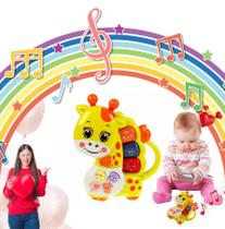 Teclado Girafinha Musical com Músicas e Sons de Animais Brinquedo Educativo infantil