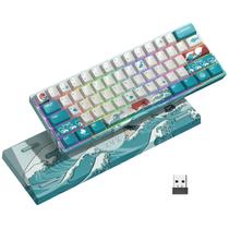 Teclado HITIME XVX M61 60% sem fio RGB retroiluminado Gateron Red Teclado HITIME XVX M61 60% sem fio RGB retroiluminado Gateron Red