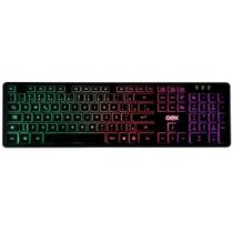 Teclado Iluminado OEX Rainbow Flat TC303 USB Preto Com Fio