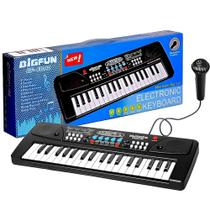 Teclado Infantil BigFun 37 Teclas com Microfone 8 Tons Ritmos Gravação e Demos