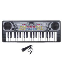 Teclado Infantil Eletrônico Musical Com Microfone 41cm - Dm Toys