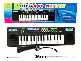Teclado Infantil Musical 32 Teclas Keys Com Microfone Piano!(Preto) - DM TOYS