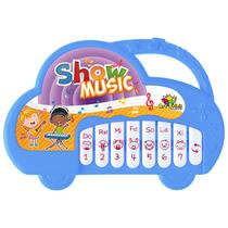 Teclado Infantil Musical Piano Bebê Show Music Brinquedo Dó Ré Mi Fá Só Lá Si Azul