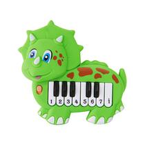 Teclado Infantil Musical Piano Dinossauro Brinquedo Bebê Didático Verde