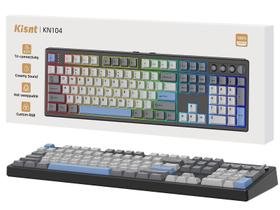 Teclado Kisnt KN104 Mecânico Sem Fio RGB Hot-Swappable Full Size
