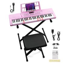 Teclado Ktaxon BD-663 61 Teclas Rosa com Teclas Iluminadas