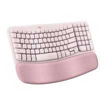 Teclado Logitech Wave Keys Wireless - Ergonômico e Rosa