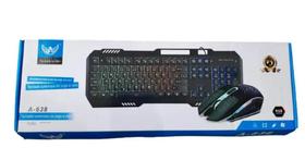 Teclado Luminoso E Mouse A-638 Cor Preto E Led