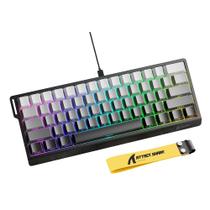 Teclado Magnético Gamer Attack Shark X60 HE, 60%, Rapid Trigger, 8000Hz, 0.01ms, Moonlight, Cinza/Branco - AS-X60HE-MN Teclado Magnético Gamer Attack Shark X60 HE, 60%, Rapid Trigger, 8000Hz, 0.01ms, Moonlight, Cinza/Branco - AS-X60HE-MN
