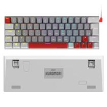 Teclado Mecânico 60% Pcyes Gamer Kuromori Com Switch Blue Cor Branco Iluminação Led Rainbow Com Keycaps Tri-color Doubleshot Cabo removível USB Teclado Mecânico 60% Pcyes Gamer Kuromori Com Switch Blue Cor Branco Iluminação Led Rainbow Com Keycaps Tri-color Doubleshot Cabo removível USB