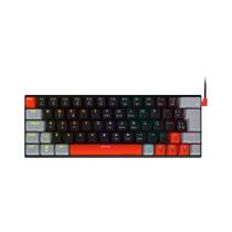 Teclado Mecanico 60% Pcyes Kuromori Black Vulcan - Switch Blue - Led Rainbow - Ptkm60Bl