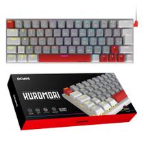 Teclado Mecânico 60% Pcyes Kuromori White Ghost - Switch Blue - Led Rainbow - Ptkmwg60Bl
