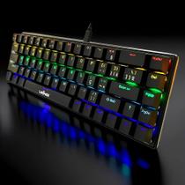 Teclado Mecânico 60% Preto RGB Usb Tipo C Gamer E Escritório Switch Vermelho - JS